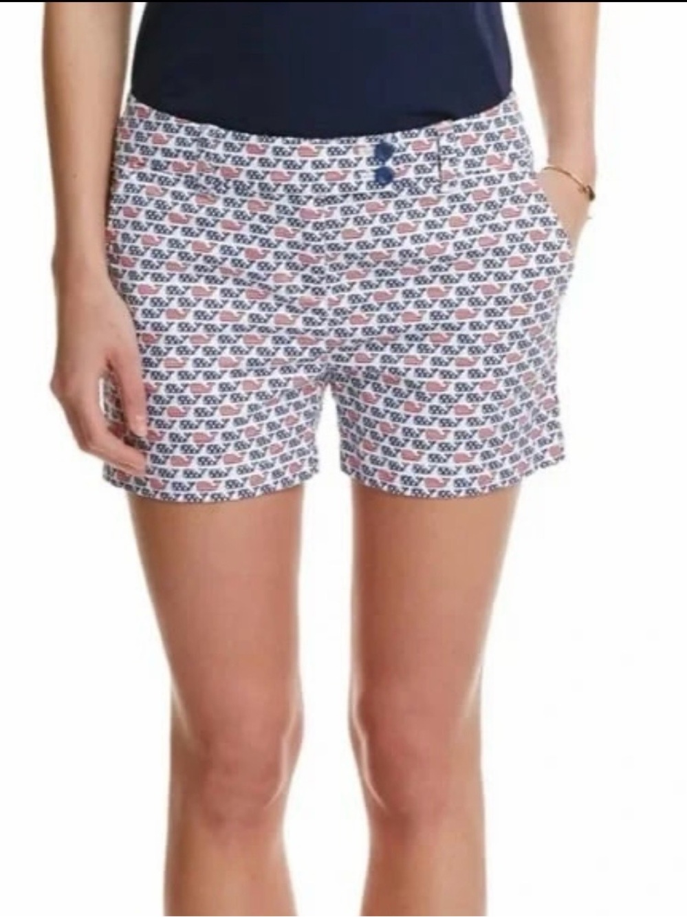 Vineyard Vines Patriotic Whale Shorts Red White Blue July 4th USA Size 0